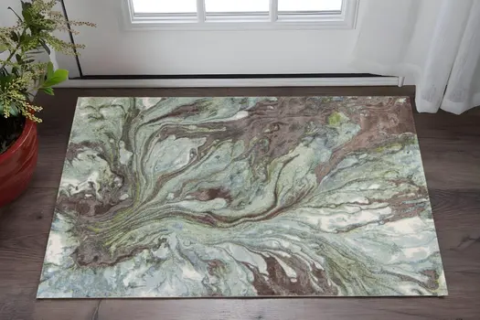 3' X 5' Blue Abstract Area Rug
