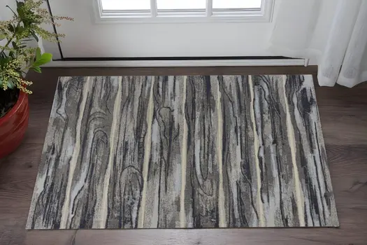 3' X 5' Gray Woodland Lodge Area Rug