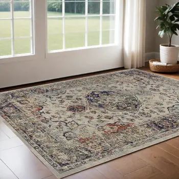3' X 5' Ivory Medallion Area Rug