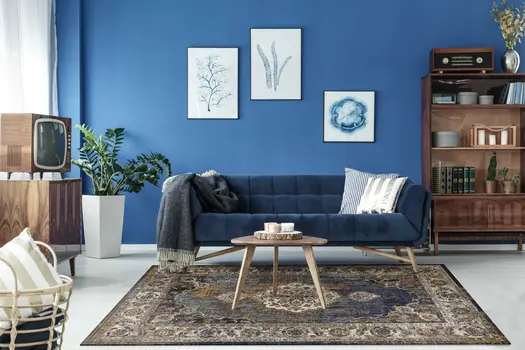 3' X 5' Navy Blue Medallion Area Rug