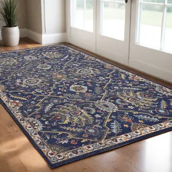 3' X 5' Royal Blue Geometric Area Rug