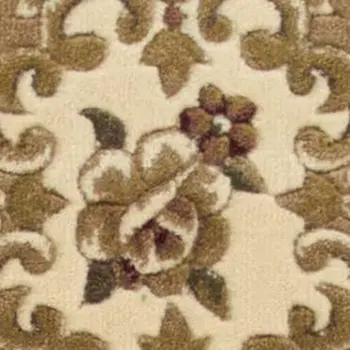 8' Beige And Ivory Medallion Runner Rug