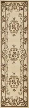 2' X 8' Ivory Medallion Runner Rug