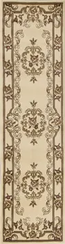 2' X 8' Ivory Medallion Runner Rug