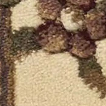 8' Green and Ivory Medallion Runner Rug