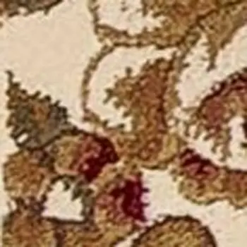 3' X 5' Green And Ivory Floral Medallion Area Rug