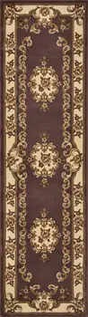 2' X 8' Plum Or Ivory Medallion Runner Rug