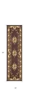 2' X 8' Plum Or Ivory Medallion Runner Rug