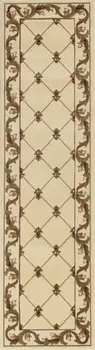 2' X 8' Ivory Fleur De Lis Runner Rug