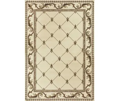 3' X 5' Ivory And Beige Floral Vines Area Rug