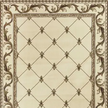 3' X 5' Ivory And Beige Floral Vines Area Rug