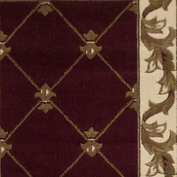 2' X 8' Red Fleur De Lis Runner Rug