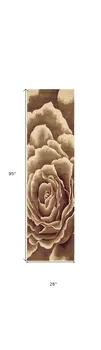 2' X 8' Ivory Floral Runner Rug