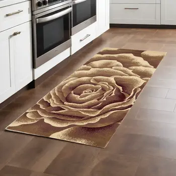 2' X 8' Ivory Floral Runner Rug