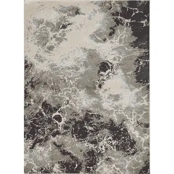 3' X 5' Silver Abstract Area Rug