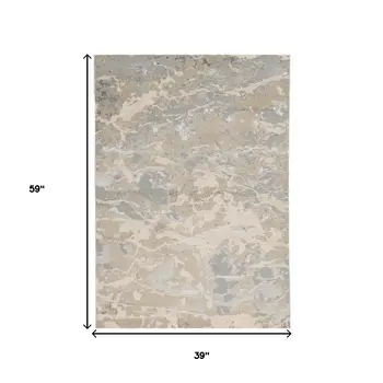 3' X 5' Sand Abstract Area Rug