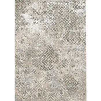 3' X 5' Sand Geometric Distressed Area Rug