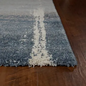 3' X 5' Blue And Gray Ombre Area Rug