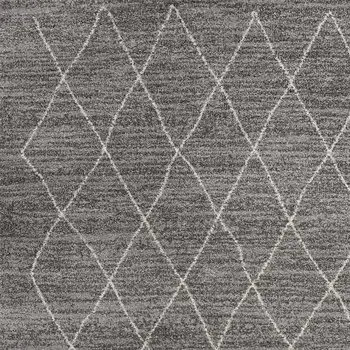 3' X 5' Grey Diamond Pattern Area Rug