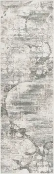 7' Ivory Abstract Runner Rug