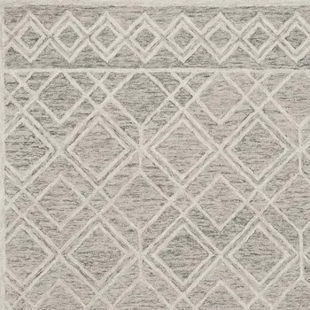 3' X 5' Sand Geometric Diamond Wool Area Rug