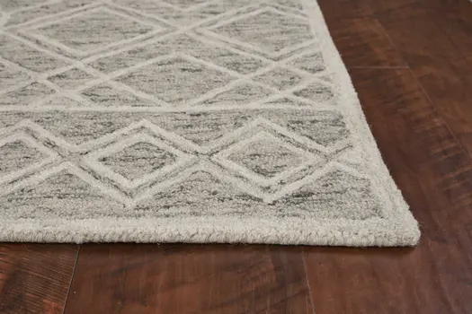3' X 5' Sand Geometric Diamond Wool Area Rug
