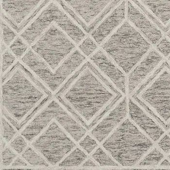3' X 5' Sand Geometric Diamond Wool Area Rug