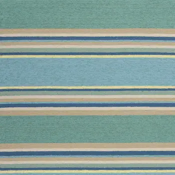 3' X 5' Blue Striped Handmade Indoor Outdoor Area Rug