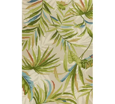 3' X 5' Sand Tropical Botanical Hand Tufted Area Rug