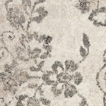 3' X 5' Gray Floral Vines Distressed Area Rug