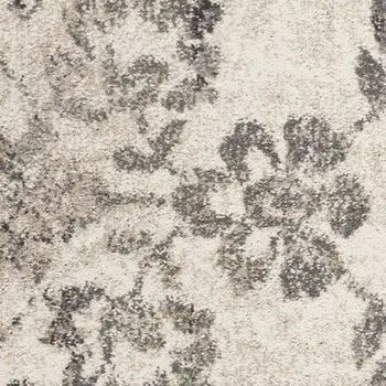 3' X 5' Gray Floral Vines Distressed Area Rug