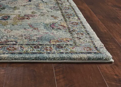 3' x 5' Light Blue Floral Vines Area Rug