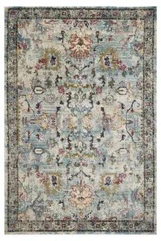 3' x 5' Light Blue Floral Vines Area Rug