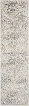 8' Ivory Floral Runner Rug