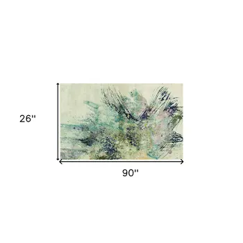 8' Ivory Abstract Runner Rug