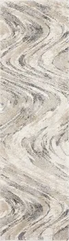 7' Natural Abstract Runner Rug