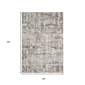 3' X 5' Natural Abstract Area Rug