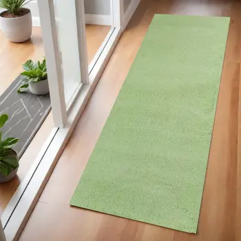 2' X 7' Spearmint Green Plain Runner Rug