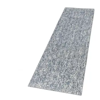 8' Slate Blue And Ivory Shag Hand Woven Runner Rug