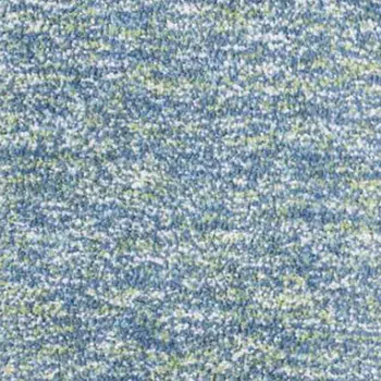 8' Blue And White Shag Hand Woven Runner Rug