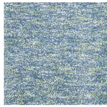 8' Blue And White Shag Hand Woven Runner Rug
