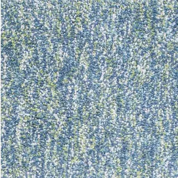 8' Blue And White Shag Hand Woven Runner Rug