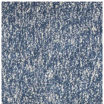 8' Indigo And Ivory Shag Hand Woven Runner Rug