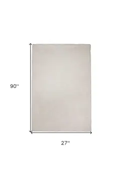 8' Ivory Shag Hand Woven Runner Rug