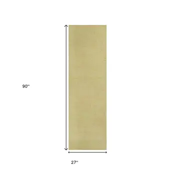 8' Canary Yellow Shag Hand Woven Runner Rug
