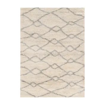 4' X 6' Ivory And Gray Chain Distressed Area Rug