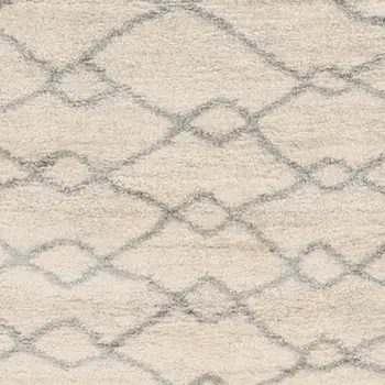 4' X 6' Ivory And Gray Chain Distressed Area Rug