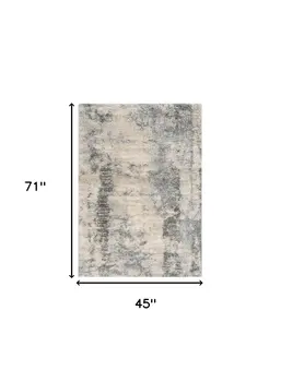 4' X 6' Ivory And Blue Area Rug