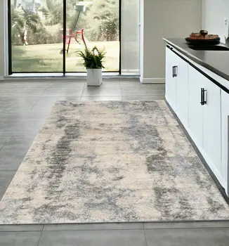 4' X 6' Ivory And Blue Area Rug