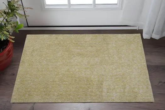 3' X 5' Yellow Shag Hand Woven Area Rug